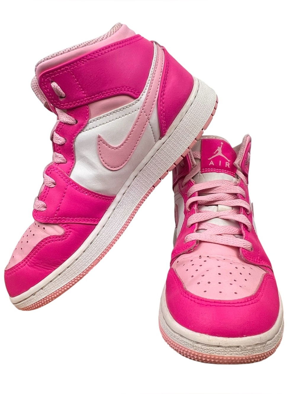 Nike Air Jordan 1 Mid GS Pink White Youth Size 5Y FD8780-116 Athletic Sneakers